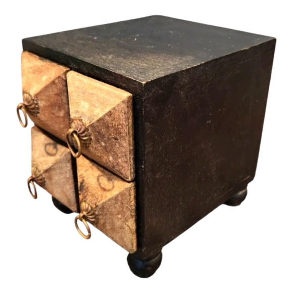 Wooden 4 drawer accent / trinket box - 6"x6"x6" - Picture 2 of 10